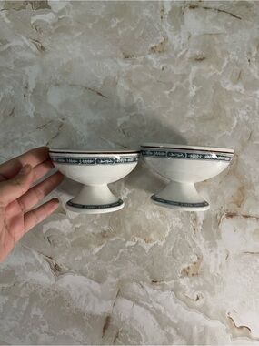 Set of Two Simple White Ceramic Bowls